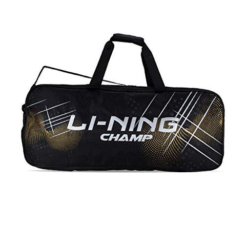 Image of Li-Ning Champ ABDP374 Polyester Badminton Kit-Bag (Black) with Shoe Bag