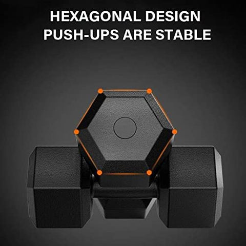 Image of FIT & FITNESS Hex Dumbbells Set and Fitness Kit for Men and Women Whole Body Workout (BLACK-(1KG X 2))