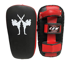 LEW Synthetic Leather Muay Thai MMA Kickboxing Training Single Piece Kick Focus Pads (Red)