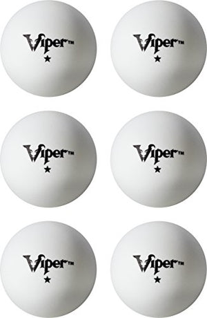 Viper Table Tennis Balls, White 40mm Regulation Size, 1 Star Rating, 6 Pack