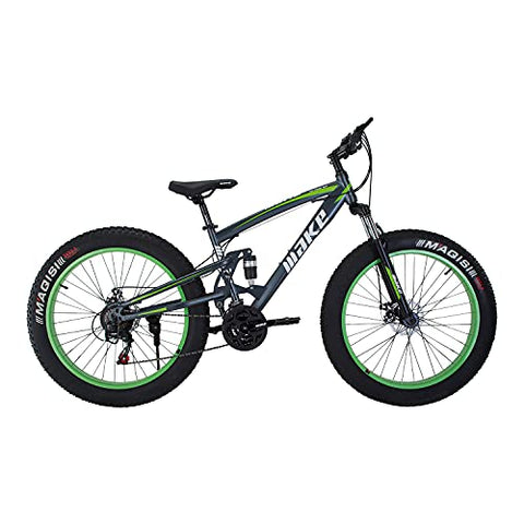 Image of Amardeep cycles 26 inches Fat Tyre Wheel, Steel Frame- 18 inches, Speed Double Disc Brake with Magnesium Alloy Wheels Sports Folding All-Mountain Cycle for Unisex (Green) Over 23 Years