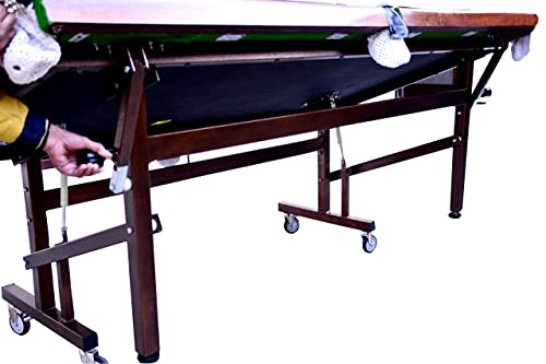 Khalsa Gymnastic Works Portable and Moveable on Wheels Pool Table(Billiard Table) 8x4 FT, Top 25 mm with Cover, Ball, cue Sticks, Triangle & Chalk : DogBBN01