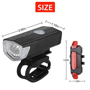 FASTPED ® Combo of Bicycle LED USB Rechargeable Head Light and Tail Light