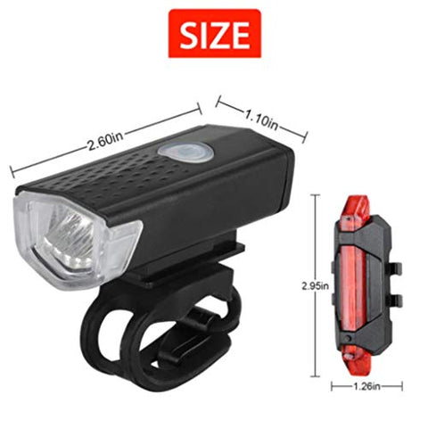 Image of FASTPED ® Combo of Bicycle LED USB Rechargeable Head Light and Tail Light