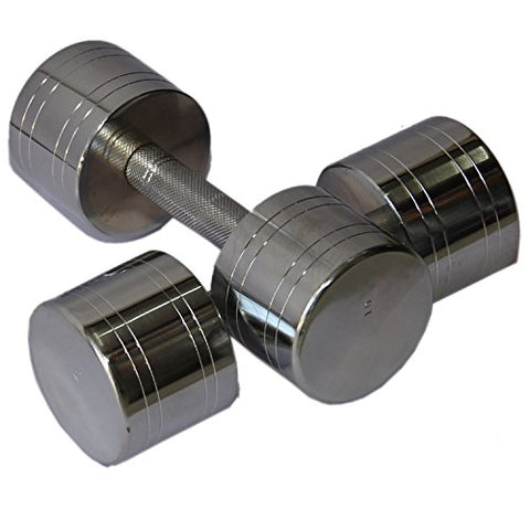 Image of Body Maxx 78008 Chrome Steel Dumbbell Set, 5Kg Pack of 2