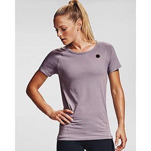 Under Armour Women's Rush Seamless Short Sleeve T-Shirt , Slate Purple (585)/Black , Large