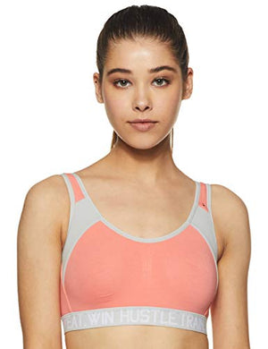 Van Heusen Antibacterial Wireless Non Padded Sports Bra (44007_CORAL_L)