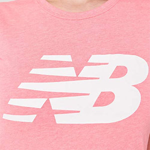 New Balance Womens Logo Graphic QT T Shirt Pink S