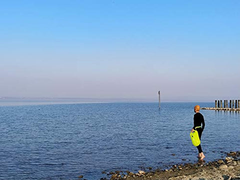 Image of LimitlessXme Swim Buoy & Drybag - Safety for Swimmers, Open Water and Triathlon. Pull Buoy for Adults and Kids. Yellow Signal Swimming Bubble