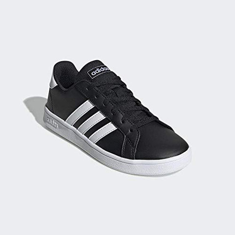 Image of Adidas Unisex-Child Grand Court K CBLACK FTWWHT Tennis Shoes-6 UK (EF0102)