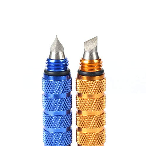 Image of Golf Groove Sharpener with Blade Cutter Fit Iron Sets and Wedge Clubs - SummerHouse - Re-Grooving Cleaning Tool Accessories (Pen-Blue)