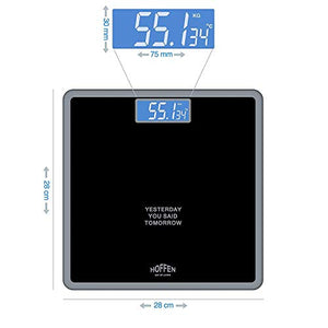 Hoffen (India) Digital Electronic LCD Personal Health Body Fitness Weighing Scale (Black) with 2 Years Warranty