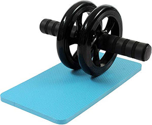 WideWings Anti Skid Double Wheel Total Body AB Roller Exerciser for Abdominal Stomach Exercise Training with Knee Mat Steel Handle for Men and Women