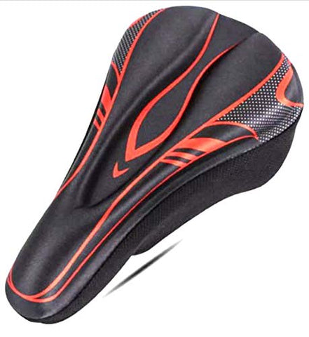 Image of FASTPED ® Nylon Soft Black Bicycle Silicone Gel Saddle Seat ( Red)