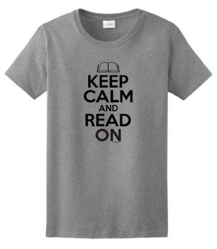 Keep Calm and Read On Ladies T-Shirt 3XL Sport Gray
