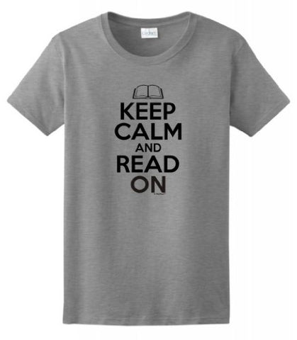 Image of Keep Calm and Read On Ladies T-Shirt 3XL Sport Gray