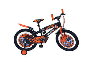 RAW BICYCLES 20T Sports BMX Single Speed 14 Inches Steel Frame Road Bike Kids Bicycle/Cycle for 7 to 10 Years Boys & Girls Semi Assembled Tyre and Tube with Training Wheels (Orange)