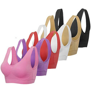 TOBWIZU Sports Bras for Women,Seamless Sleep Bra with Removable Pads Yoga Gym Activity Everyday Wear