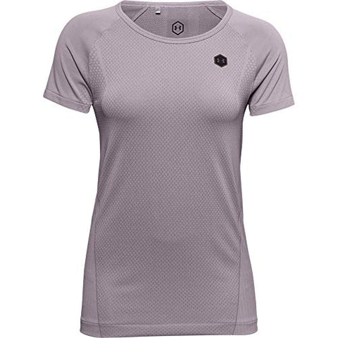 Image of Under Armour Women's Rush Seamless Short Sleeve T-Shirt , Slate Purple (585)/Black , Large