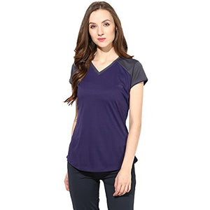 berge' Ladies Polyester Dry Fit Western Shirts & Tshirts for Women, Quick Drying & Breathable Fabric, Gym Wear Tees & Workout Tops (Indigo Colour) L