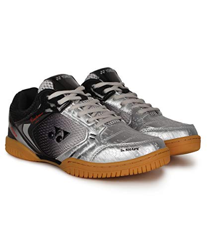 YONEX Legend King 68 Badminton Shoes (Silver/Black, 8 UK)