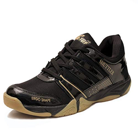 Image of B-TUF Men's Shuttler Black Synthetic Badminton Court Shoes - 10 UK