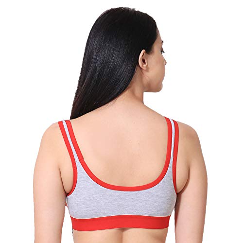 new blue eyes Non Padded Cotton Gym Wear Daily Workout Sports Bra for Girls  Pack of 3 (32)