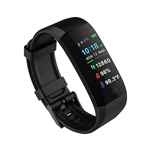 GOQii Vital 4.0 Oximeter built-in continuous SpO2, Heart rate & body temperature monitoring with 3 months personal coaching(Black)