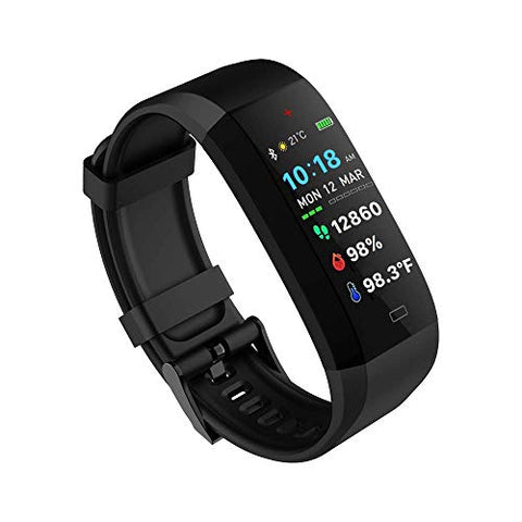 Image of GOQii Vital 4.0 Oximeter built-in continuous SpO2, Heart rate & body temperature monitoring with 3 months personal coaching(Black)