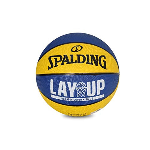 Image of Spalding Layup Rubber Basketball, Size 3 (Blue, Yellow)