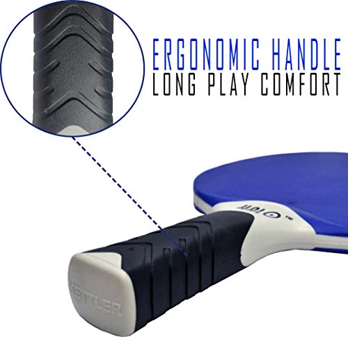 kettler halo outdoor paddles Kettler HALO 5.0 Indoor/Outdoor Table Tennis Bundle: 2 Player Set (2 Rackets/Paddles and 3 Balls)