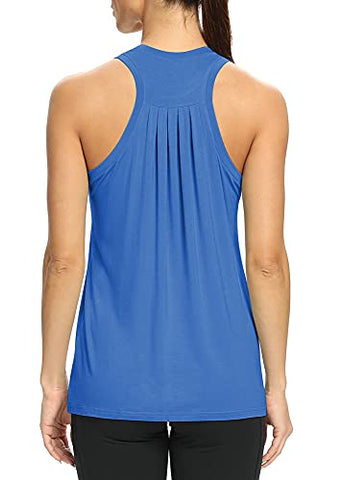 Image of Mippo Womens Workout Tank Tops Loose Fit Cute Muscle Tanks Athletic Yoga Shirts Racerback Sports Running Activewear Tops Gym Clothes for Women Blue S