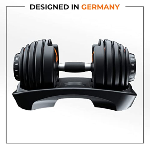 Image of Flexnest Adjustable Iron Dumbbells Set, Designed-in-Germany, Easy Weight Adjustment (2.5Kg-24Kg), Home Workout, Gym Exercise Set For Men & Women, 24Kg, Set of 2 (Black)