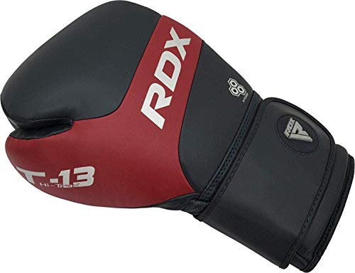 RDX Boxing Gloves for Training & Muay Thai | Kalix Skin Combat Leather Mitts for Sparring, Kickboxing, Fighting | Great for Heavy Punch Bag, Double End Speed Ball & Focus Pads Punching