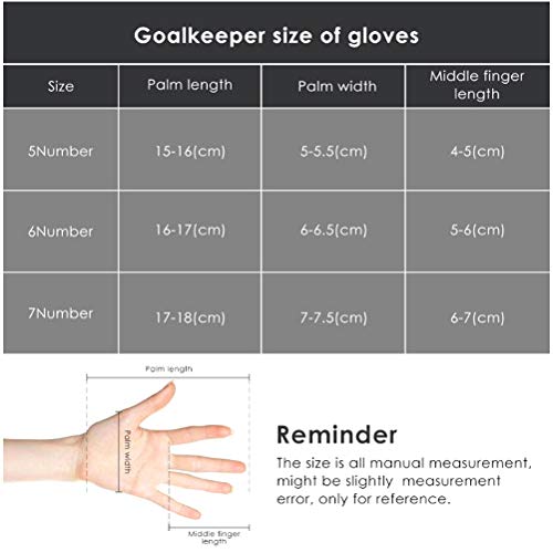 Haploon Youth Goalie Goalkeeper Gloves Kids Professional Goalkeeper Gloves,Soccer Football Training Goalkeeper Secure Gloves with Finger Protector-Carry Tote Included (Orange, 7#)