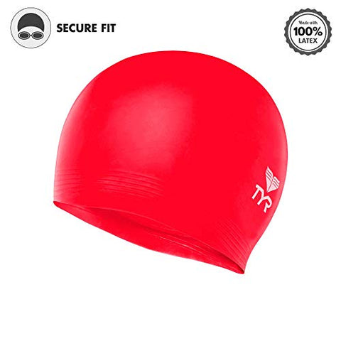 Image of TYR Latex Adult Swim Cap (Red)