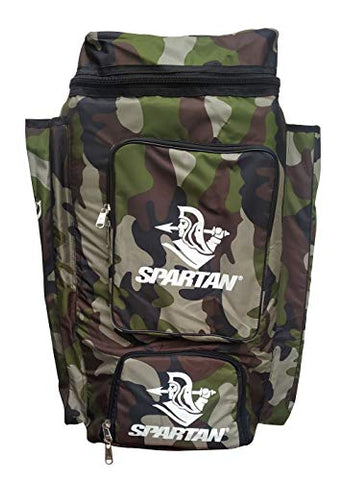 Image of Spartan Ms Dhoni Cricket Kit Camouflage Backpack- White Print