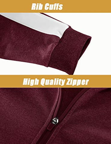 Image of MAGNIVIT Warm Up Suits for Men Basketball Soccer Tracksuits 2 Piece Wine Red
