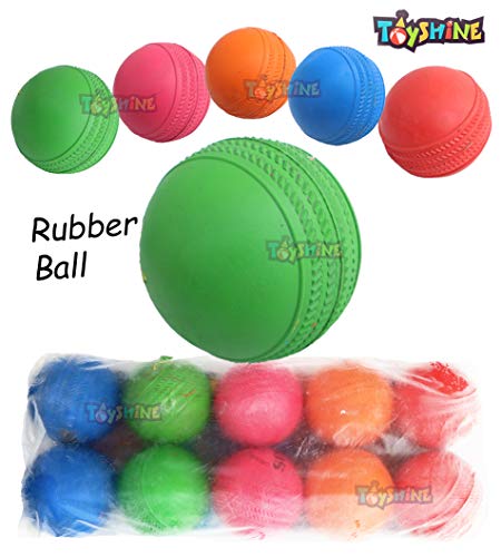 Toyshine Cricket Rubber Balls for Cricket, Pack of 10, SSTP (Multicolour)