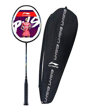 Li-Ning PVS 901 Carbon-Graphite Strung Badminton Racquet (Black/Cyan Blue)