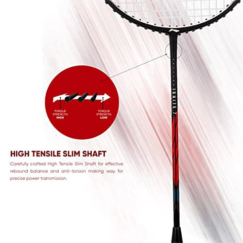 Image of Li-Ning G-Force Superlite Ignite 7 (Black/Red) Carbon Fibre Strung Badminton Racket with Free Full Cover, S1
