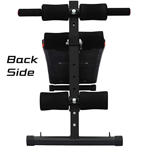 Kobo Imported Abdominal Exercise Sit Up Bench for Home Gym - Black/Red