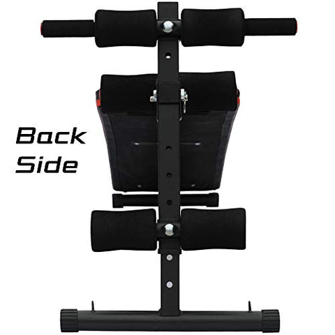 Image of Kobo Imported Abdominal Exercise Sit Up Bench for Home Gym - Black/Red