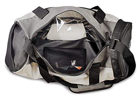 Image of TopGator Gym Bag Sports Duffel with Shoe Compartment 34 L (Grey/Black)