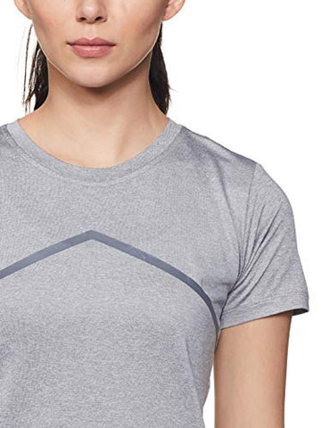 Image of Amazon Brand - Symactive Women's Solid Regular Fit T-Shirt (SYMACT-TS02_Grey Melange Small)