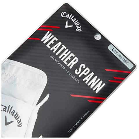 Image of Callaway Golf 2019 Men's Weather Spann Glove, All Weather Durability, Single Pack, Right Hand