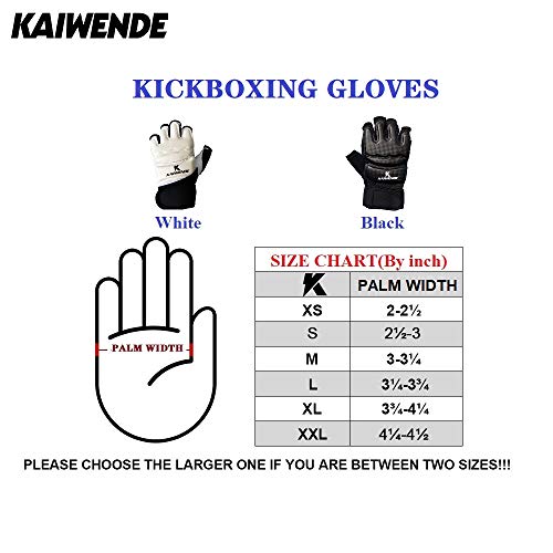 KAIWENDE Kickboxing Gloves(XS,S,M,L,XL,XXL)-Also Fit for Training Men,Women,Kids of MMA,Muay Thai , Martial Arts Taekwondo Sparring Boxing Gloves (Black, L)