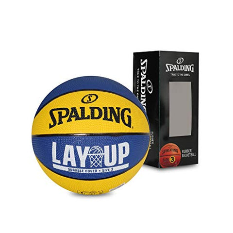 Image of Spalding Layup Rubber Basketball, Size 3 (Blue, Yellow)