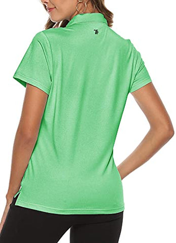 Image of Women Golf Shirt Polo Shirt Short Sleeve Moisture Wicking T-Shirt Sport Top Wheat Green XS