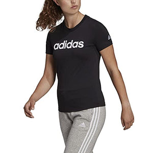 Adidas Women's Slim fit T-Shirt (DP2361_Black/White Medium)